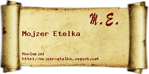 Mojzer Etelka névjegykártya
